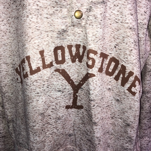 Yellow stone XL sweatshirt spring/fall hoodie quarter button up ranch cowboy​​ - Picture 2 of 5